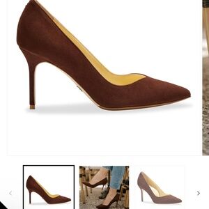 New with box Sarah Flint chocolate brown suede perfect pump